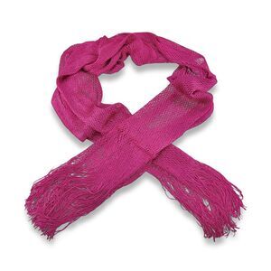 Zeckos - Open Weave Metallic Rayon Shawl 64 X 22 In. - Pink